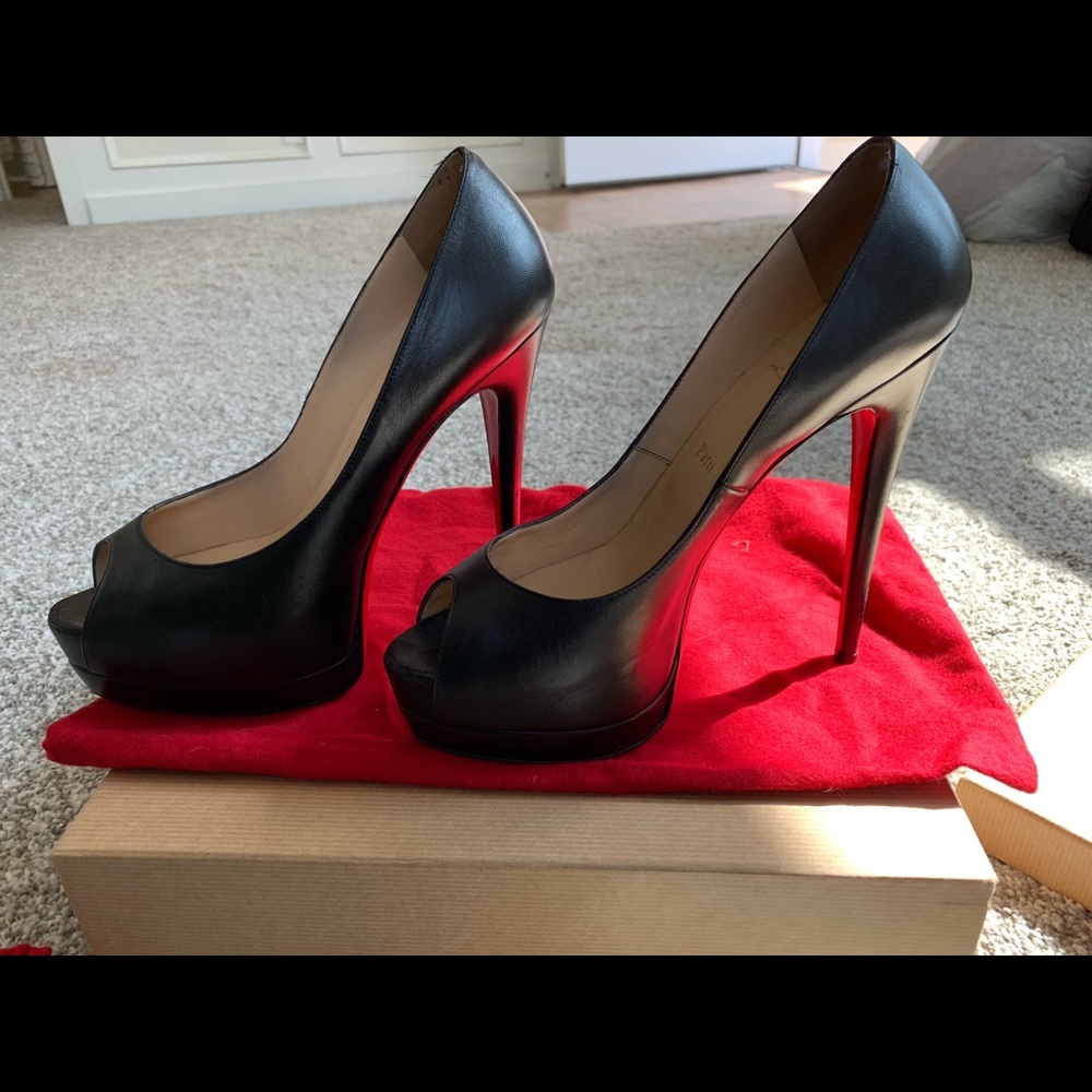 Christian louboutin open toe heels